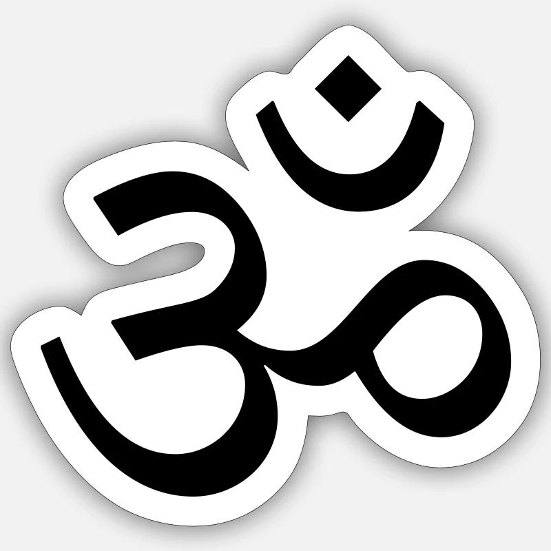 om 1 - Sticker Größe S (10 x 10 cm) - Mattweiß