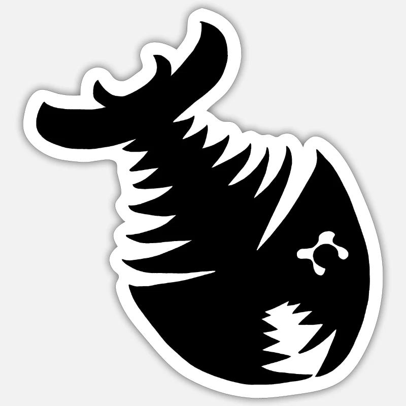 Herringbone black - Sticker size S (10 x 10 cm) - white matte