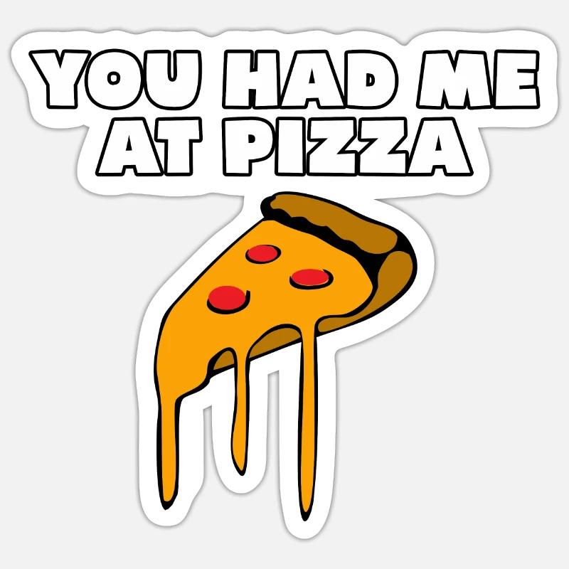 Pizza - Sticker taille S (10 x 10 cm) - blanc mat