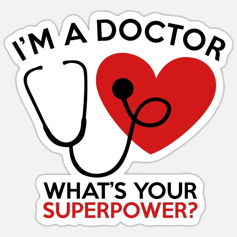 Médecin - Sticker taille S (10 x 10 cm) - blanc mat