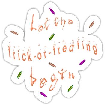 Halloween - Que les farces et attrapes commencent - Sticker taille S (10 x 10 cm) - blanc mat - Devant
