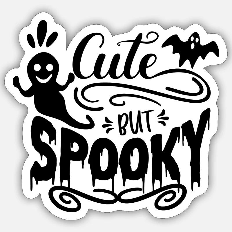 cute but spooky - Sticker size S (10 x 10 cm) - white matte