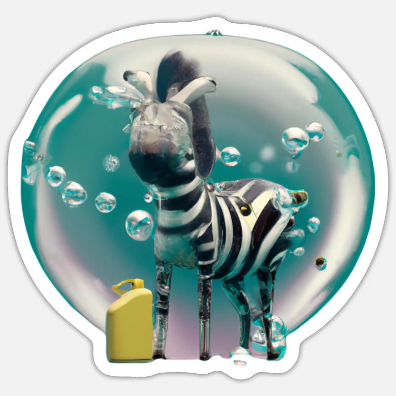 Zebra, Art numérique Sticker taille S (10 x 10 cm)