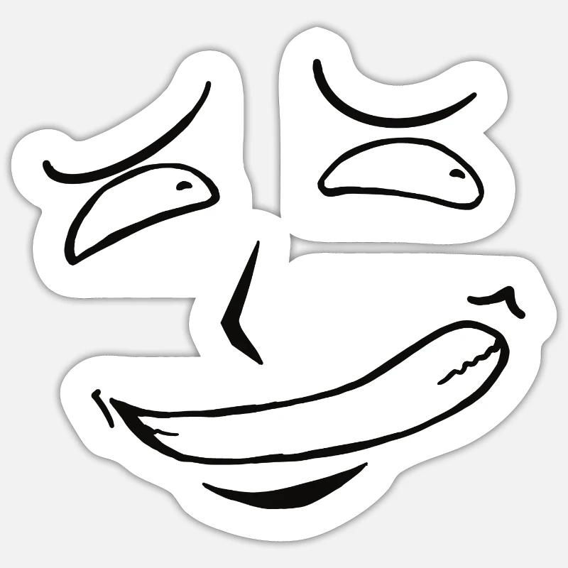 Smile - Sticker Größe S (10 x 10 cm) - Mattweiß