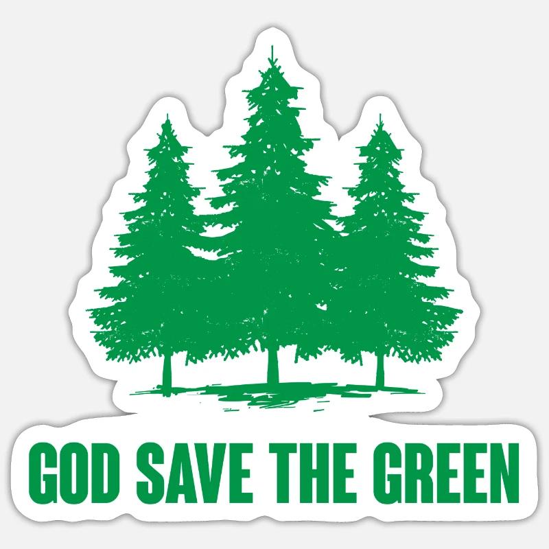 Dieu sauve le vert - Sticker taille S (10 x 10 cm) - blanc mat