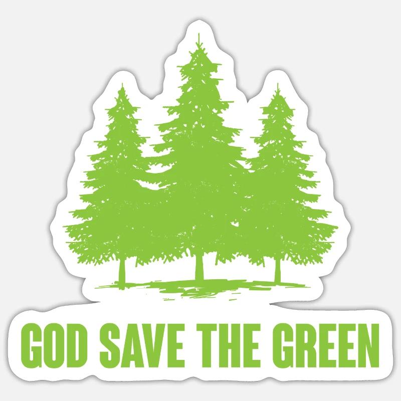 Dieu sauve le vert - Sticker taille S (10 x 10 cm) - blanc mat