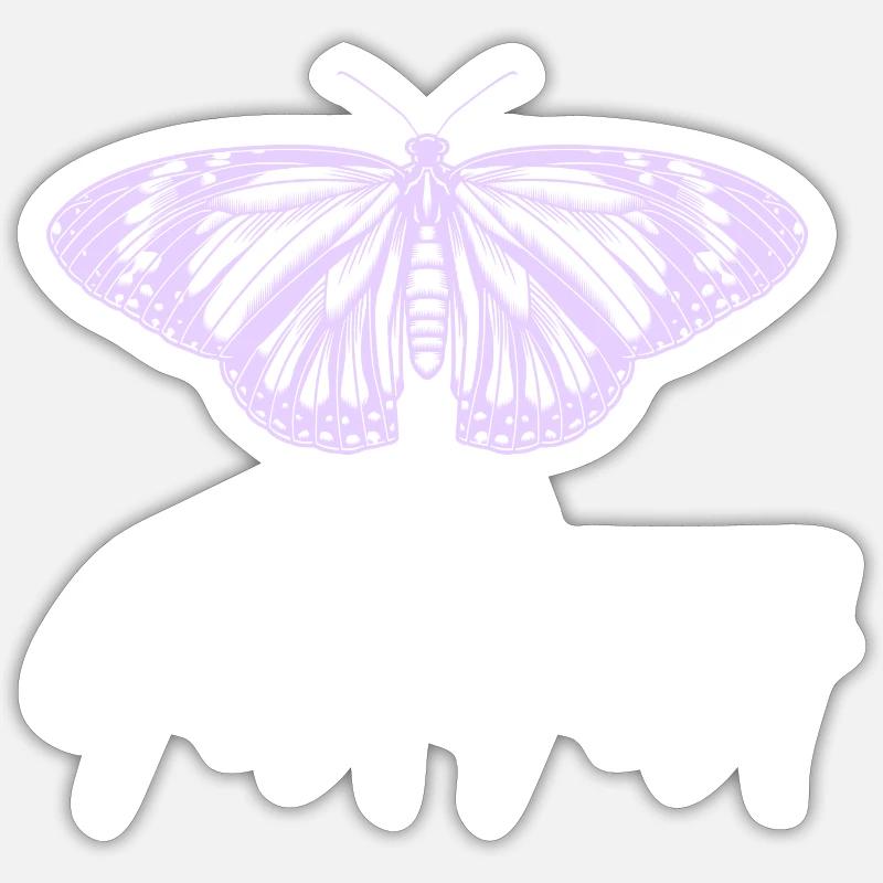 Maman Papillon - Sticker taille S (10 x 10 cm) - blanc mat