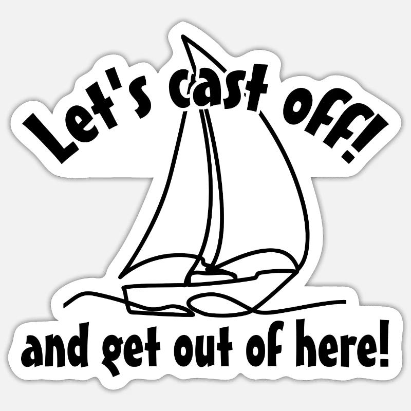 Let's take off - cast off! Sticker size S (10 x 10 cm)