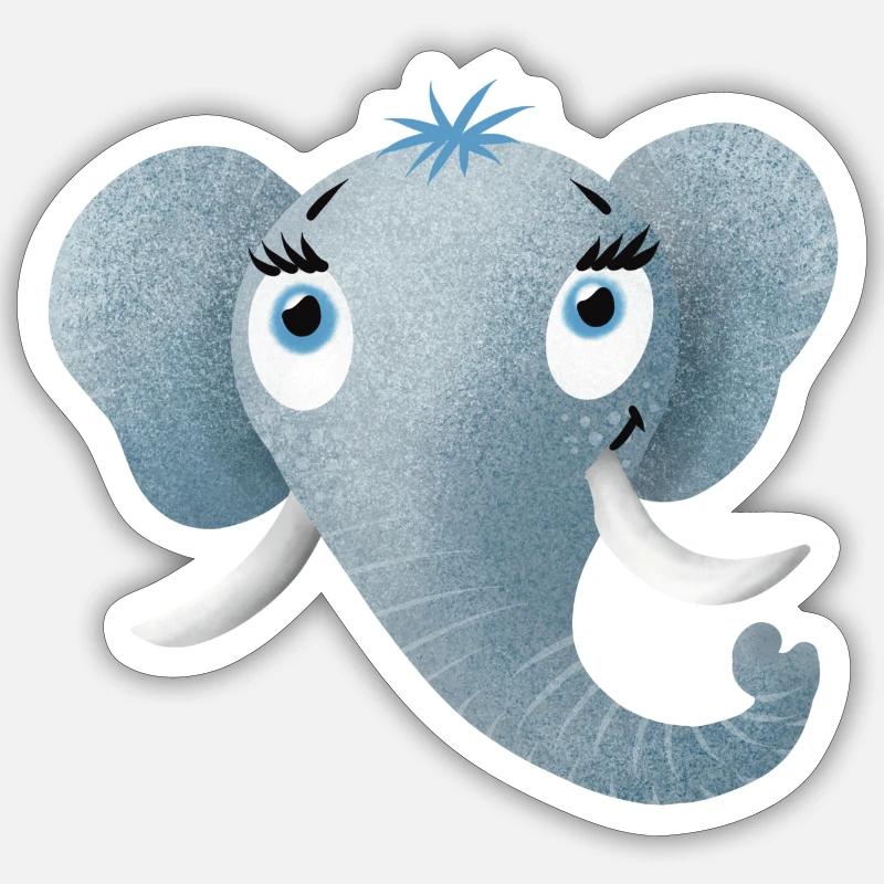 Trompe d’éléphant - Sticker taille S (10 x 10 cm) - blanc mat