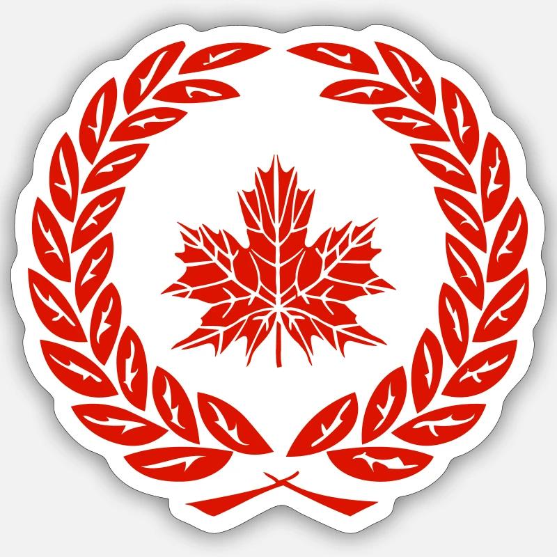 Herbstblatt Symbol - Sticker Größe S (10 x 10 cm) - Mattweiß