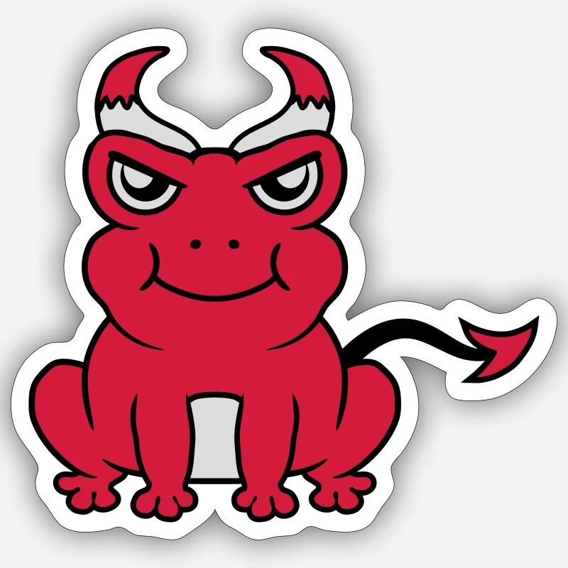 Démon grenouille Devil Horns Sticker taille S (10 x 10 cm)