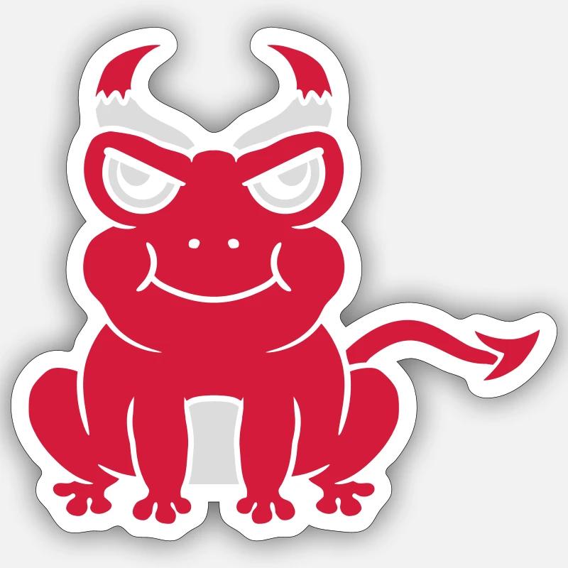 Démon Diable Cornes Grenouille Sticker taille S (10 x 10 cm)