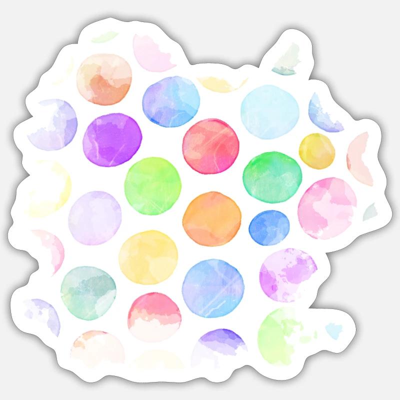 Rainbow Watercolor Spotted Splash Pattern Sticker size S (10 x 10 cm)
