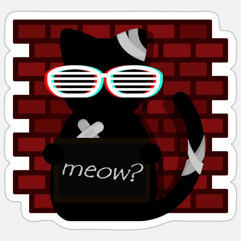 Chat pas gentil Sticker taille S (10 x 10 cm)