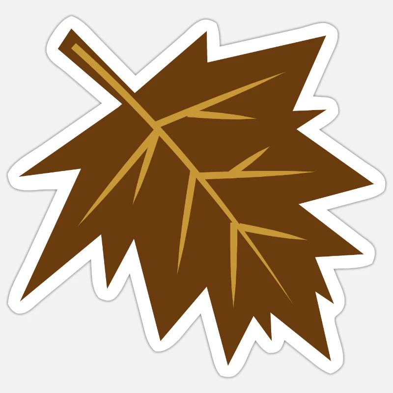Brown Fall Leaf Sticker size S (10 x 10 cm)