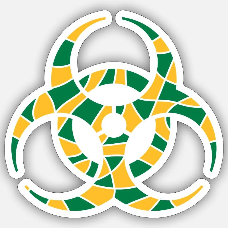 Symbol Biohazard Cracks Design - Sticker size S (10 x 10 cm) - white matte