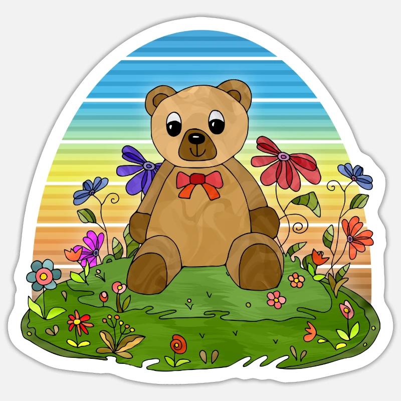 teddy bear - Sticker size S (10 x 10 cm) - white matte