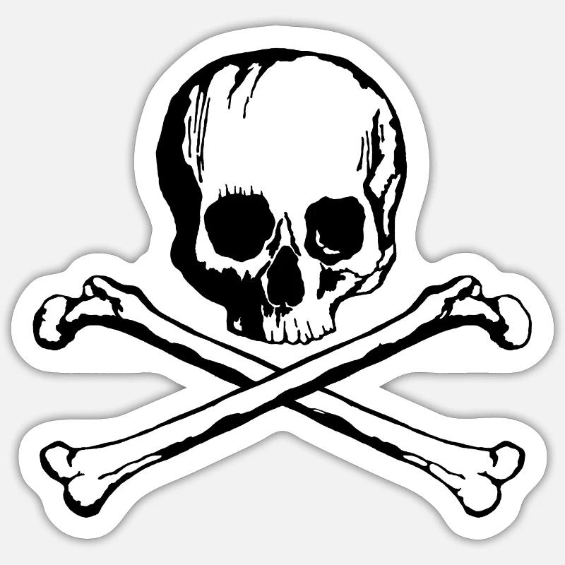 Totenschädel und Knochen Sticker Größe S (10 x 10 cm)