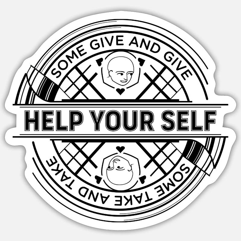 Aidez-vous vous-même - Sticker taille S (10 x 10 cm) - blanc mat