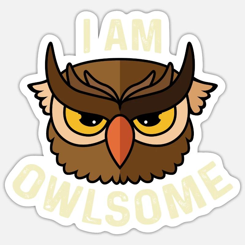 Ich bin Eulen Entdecker und Abenteurer Geschenk Sticker Größe S (10 x 10 cm)