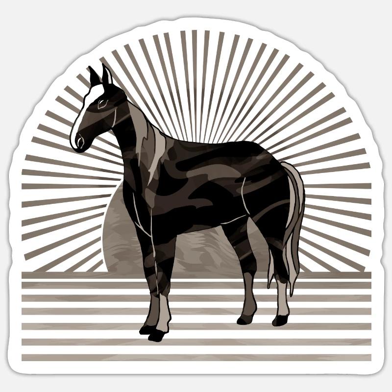 Pferd - Sticker Größe S (10 x 10 cm) - Mattweiß