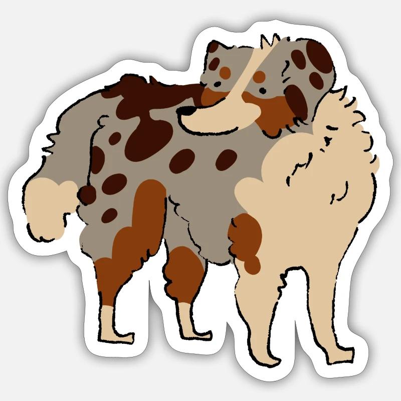 Berger australien - Sticker taille S (10 x 10 cm) - blanc mat