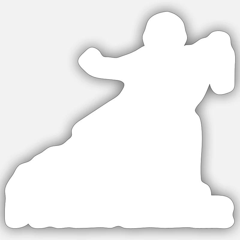 Combattant Shaolin avec épée | Vêtements de combat Sticker taille S (10 x 10 cm)