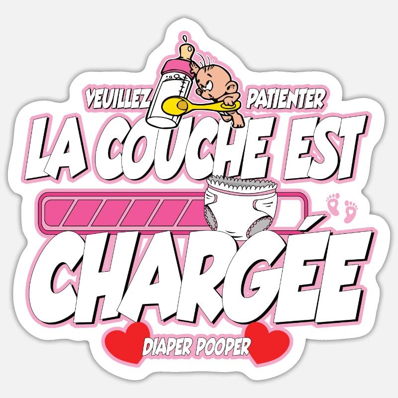 Windelpooper Windel wird beladen Mädchen Geschenk Sticker Größe S (10 x 10 cm)