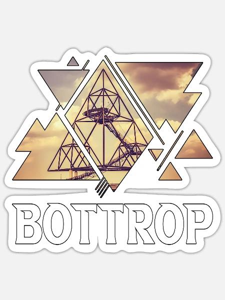 Bottrop Deutschland Stadt Skyline Heimat Liebe - Sticker Größe S (10 x 10 cm) - Mattweiß