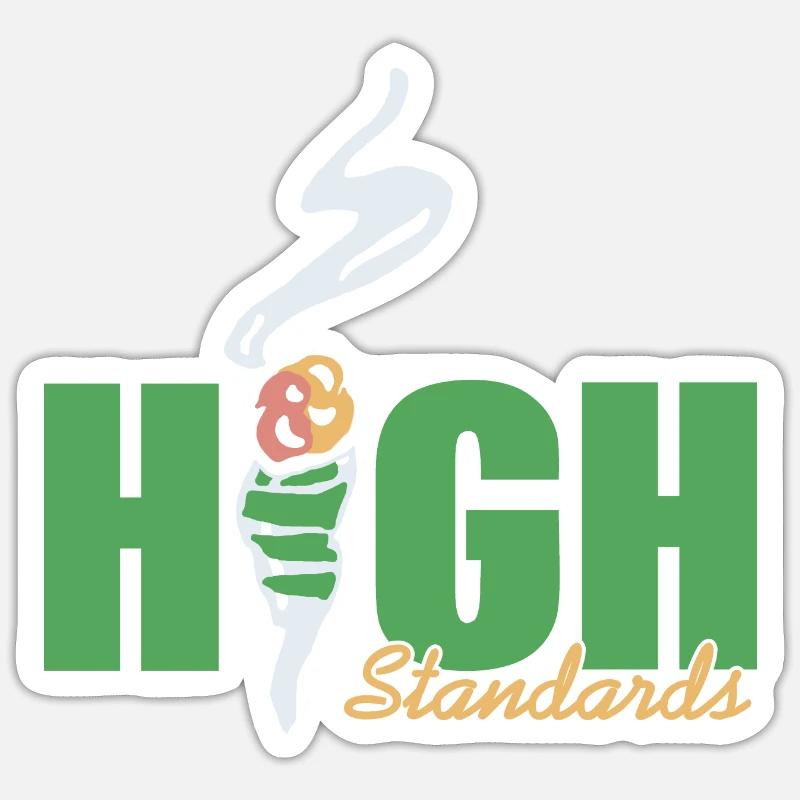 HIGH Standards Retro Awesome Designs - Sticker taille S (10 x 10 cm) - blanc mat