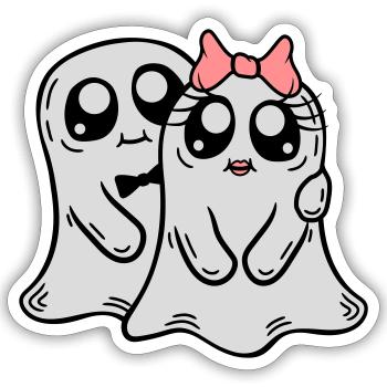 Couple Ghosts Man Woman - Sticker size S (10 x 10 cm) - white matte - Front