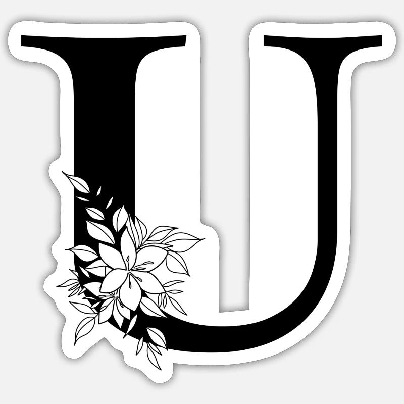 Lettre U - Sticker taille S (10 x 10 cm) - blanc mat