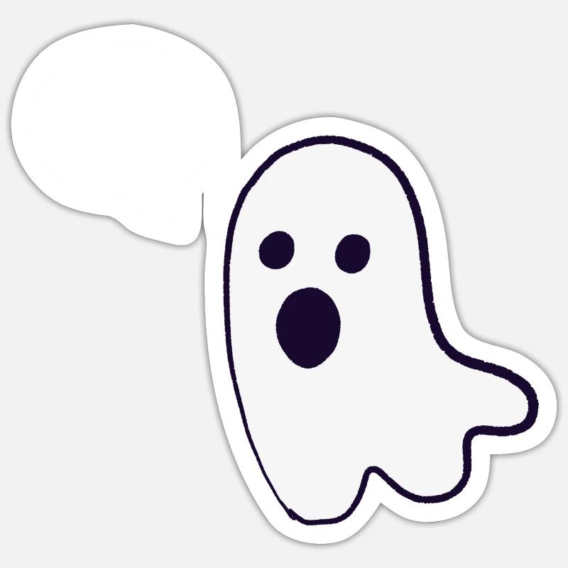 T-Shirt Gespenst - Sticker Größe S (10 x 10 cm) - Mattweiß
