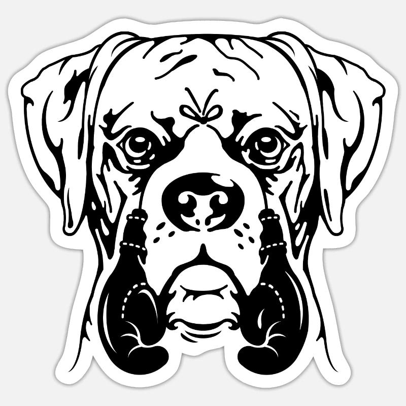 JUNGER BOXER Sticker Größe S (10 x 10 cm)