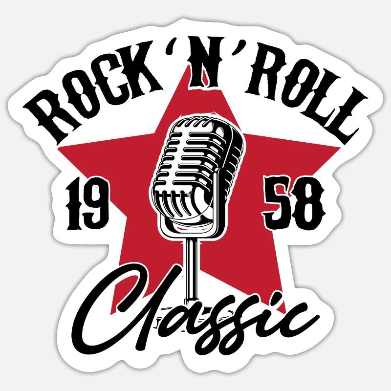Classique du rock n roll Sticker taille S (10 x 10 cm)