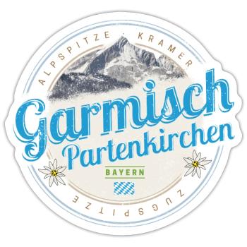 Garmisch Partenkirchen Bayern Alpen Deutschland - Sticker Größe S (10 x 10 cm) - Mattweiß - Vorne