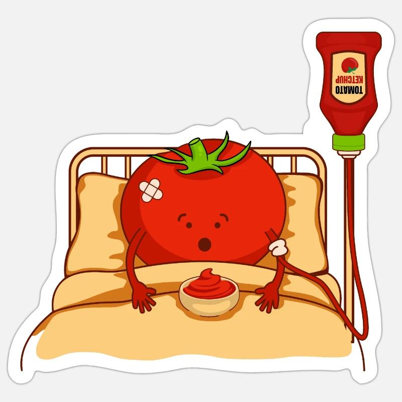 Tomato on sick leave - Sticker size S (10 x 10 cm) - white matte