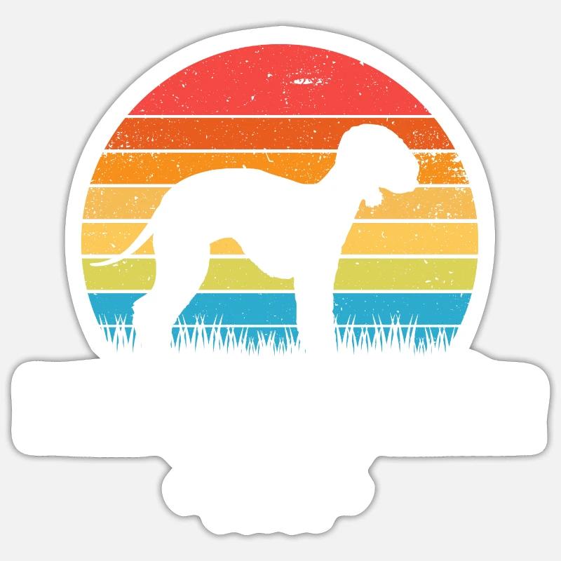 Bedlington Terrier - Sticker taille S (10 x 10 cm) - blanc mat
