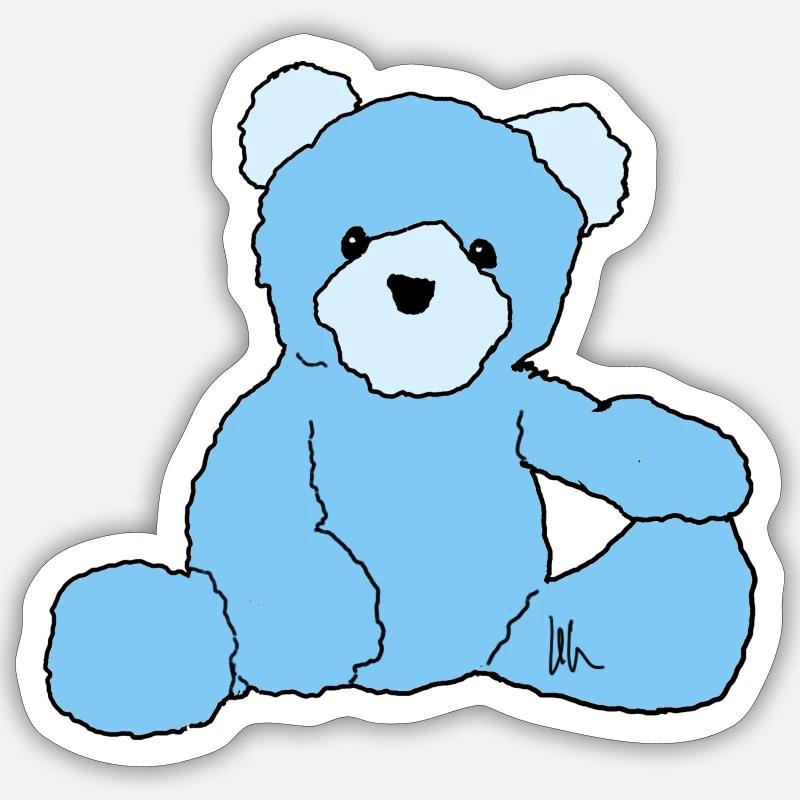 Teddy - Sticker taille S (10 x 10 cm) - blanc mat