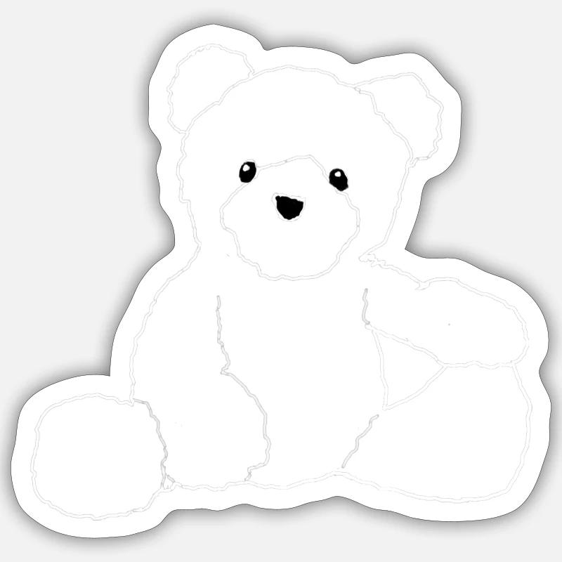 Teddy - Sticker taille S (10 x 10 cm) - blanc mat