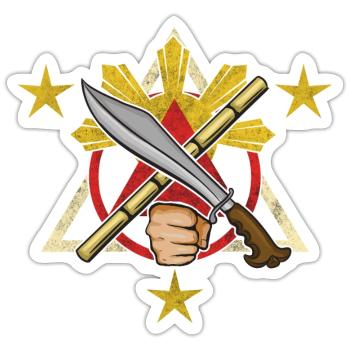 Philippines Kali Eskrima Arnis Fighter I Cadeau - Sticker taille S (10 x 10 cm) - blanc mat - Devant