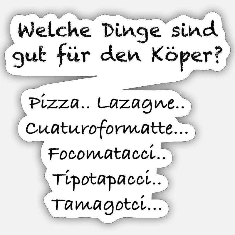 Pizza Text - Sticker Größe S (10 x 10 cm) - Mattweiß