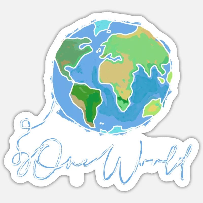 World - Sticker Größe S (10 x 10 cm) - Mattweiß