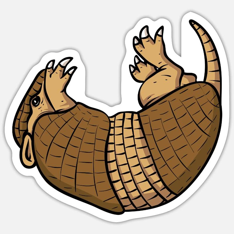 Gürteltier Geschenk Lustiger Spruch - Sticker Größe S (10 x 10 cm) - Mattweiß