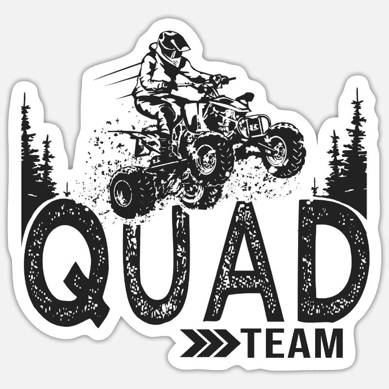Quad Team Quad ATV Quad Quad UTV - Sticker Größe S (10 x 10 cm) - Mattweiß