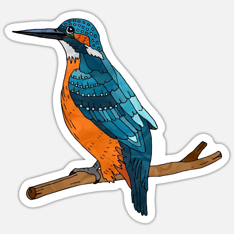 Bunter Vogel - Sticker Größe S (10 x 10 cm) - Mattweiß