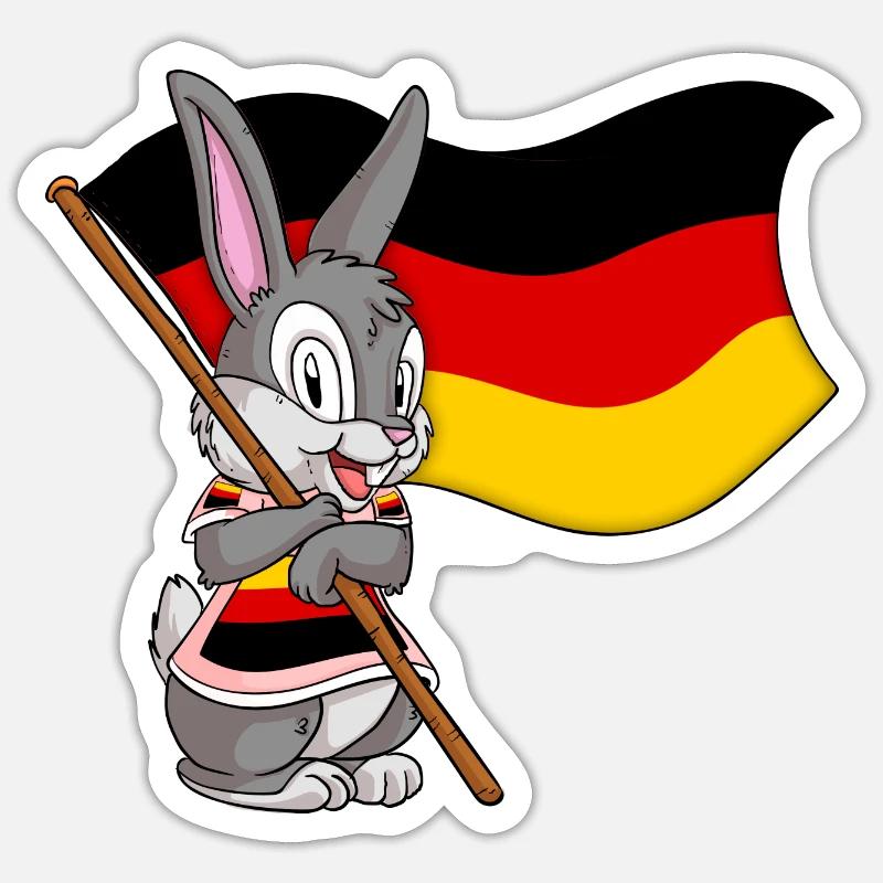 German Rabbit Sticker size S (10 x 10 cm)