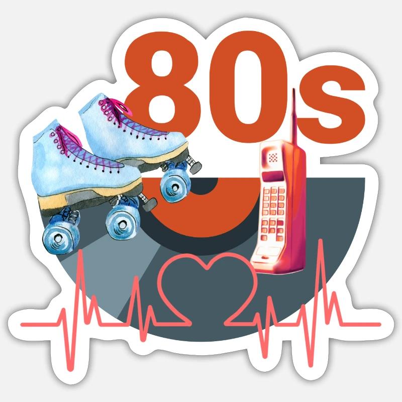 The 80'S - Sticker size S (10 x 10 cm) - white matte