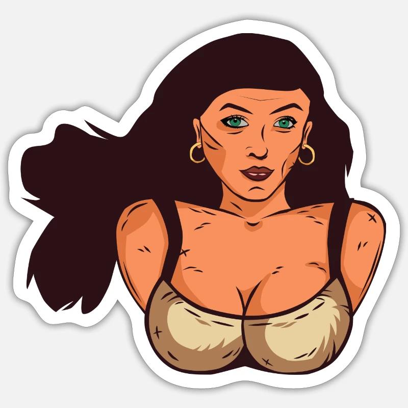 Spanierin - Sticker Größe S (10 x 10 cm) - Mattweiß