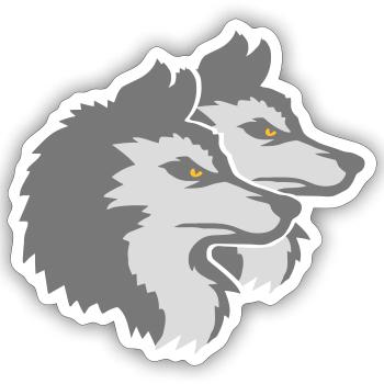 Team Logo Wolf Pack - Sticker Größe S (10 x 10 cm) - Mattweiß - Vorne